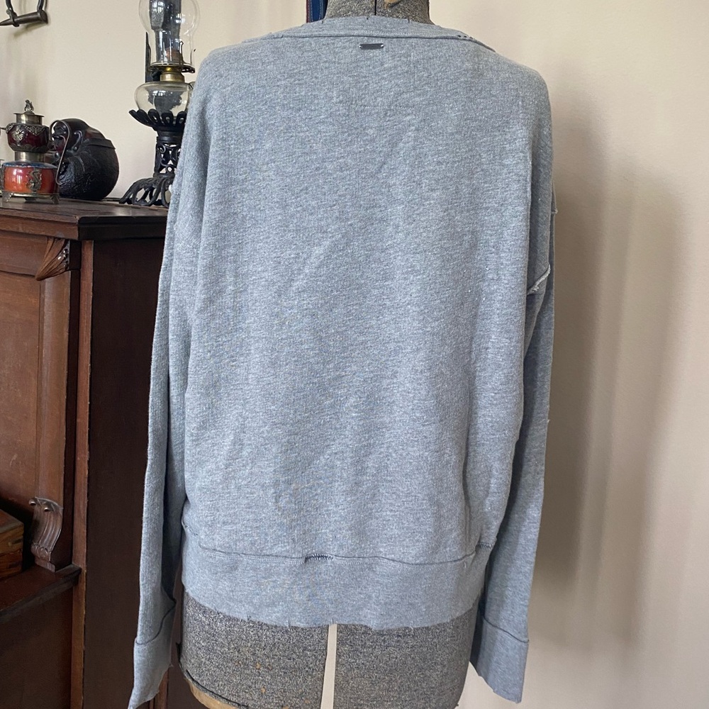 New Lucky Brand "TRUIMPH" Motorcycle Distressed Embroidered Sweatshirt NWT - Picture 4 of 10